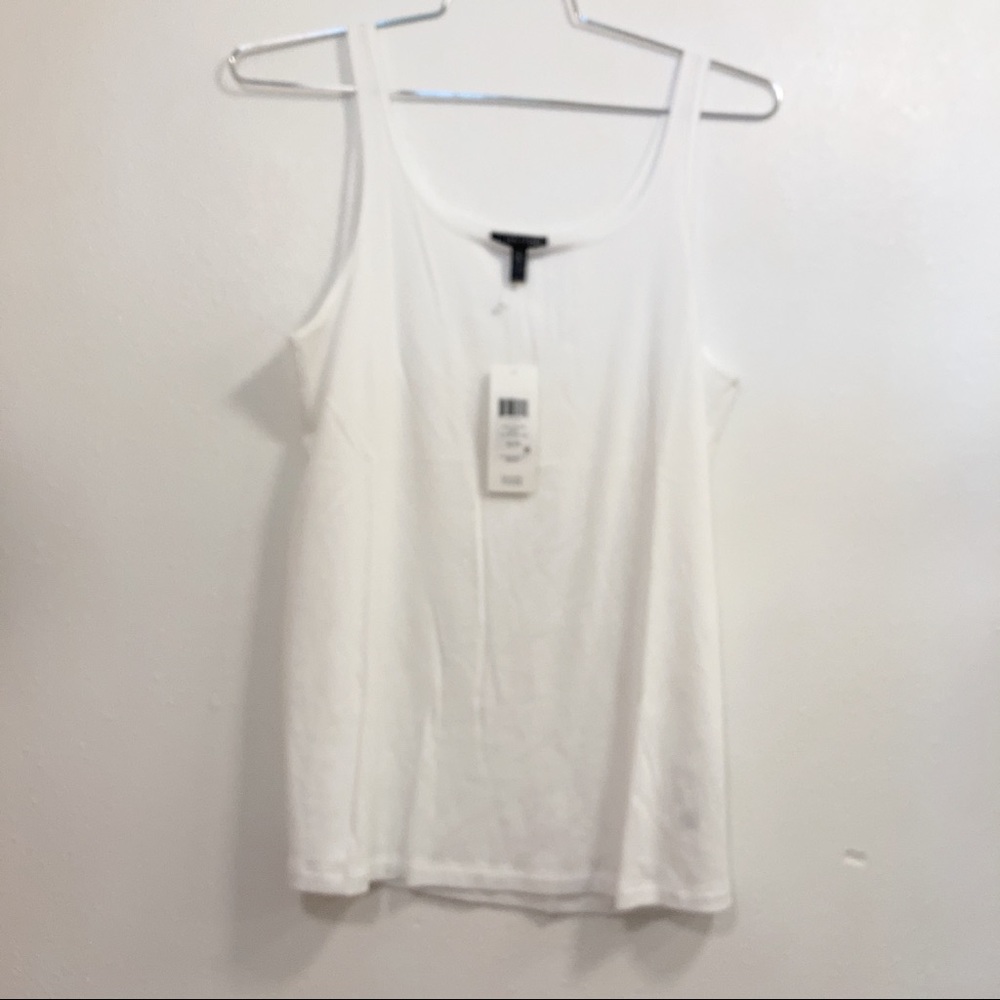 Eileen Fisher "LAST ONE" SOFT White Micro Tencel Rib Stretch Scoop Neck Tank Top - Picture 8 of 8